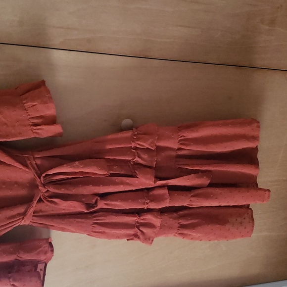 Orange Ruffle Dress - Picture 6 of 14